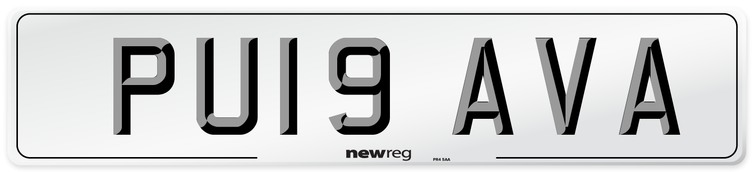 PU19 AVA Number Plate from New Reg
